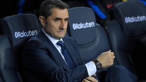 Valverde, en el banquillo del Camp Nou Valverde, en el banquillo del Camp Nou