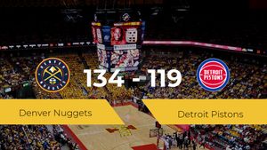 Denver Nuggets se queda con la victoria frente a Detroit Pistons por 134-119 Denver Nuggets se queda con la victoria frente a Detroit Pistons por 134-119