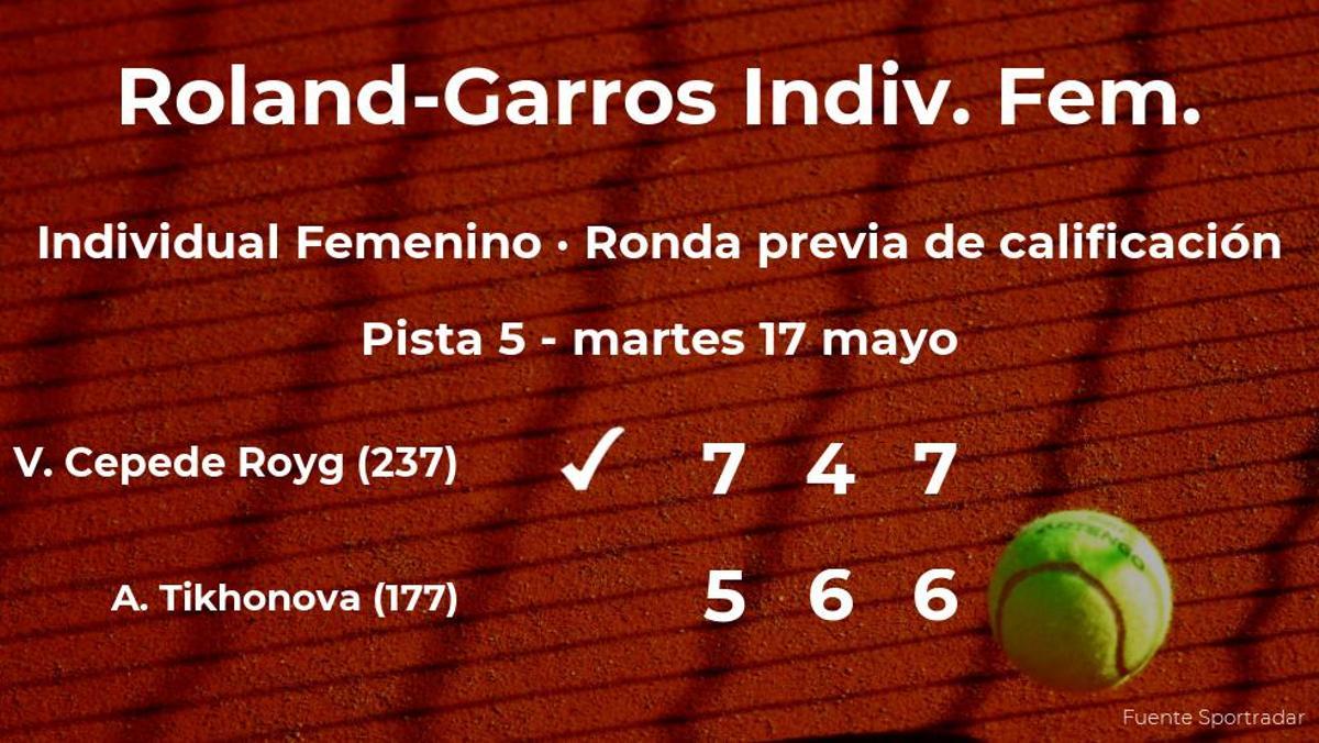 Victoria para la tenista Verónica Cepede Royg en la ronda previa de calificación