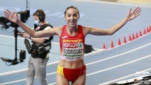 Lucía Rodríguez tras su participación en los 3.000 metros Lucía Rodríguez tras su participación en los 3.000 metros