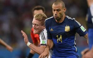 Javier Mascherano, en un partido de la selecció argentina Javier Mascherano, en un partido de la selecció argentina