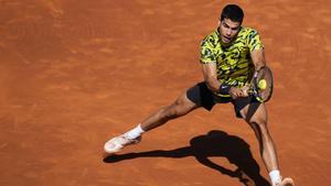 Carlos Alcaraz, en acción durante el Barcelona Open Banc Sabadell