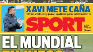 Esta es la portada del SPORT