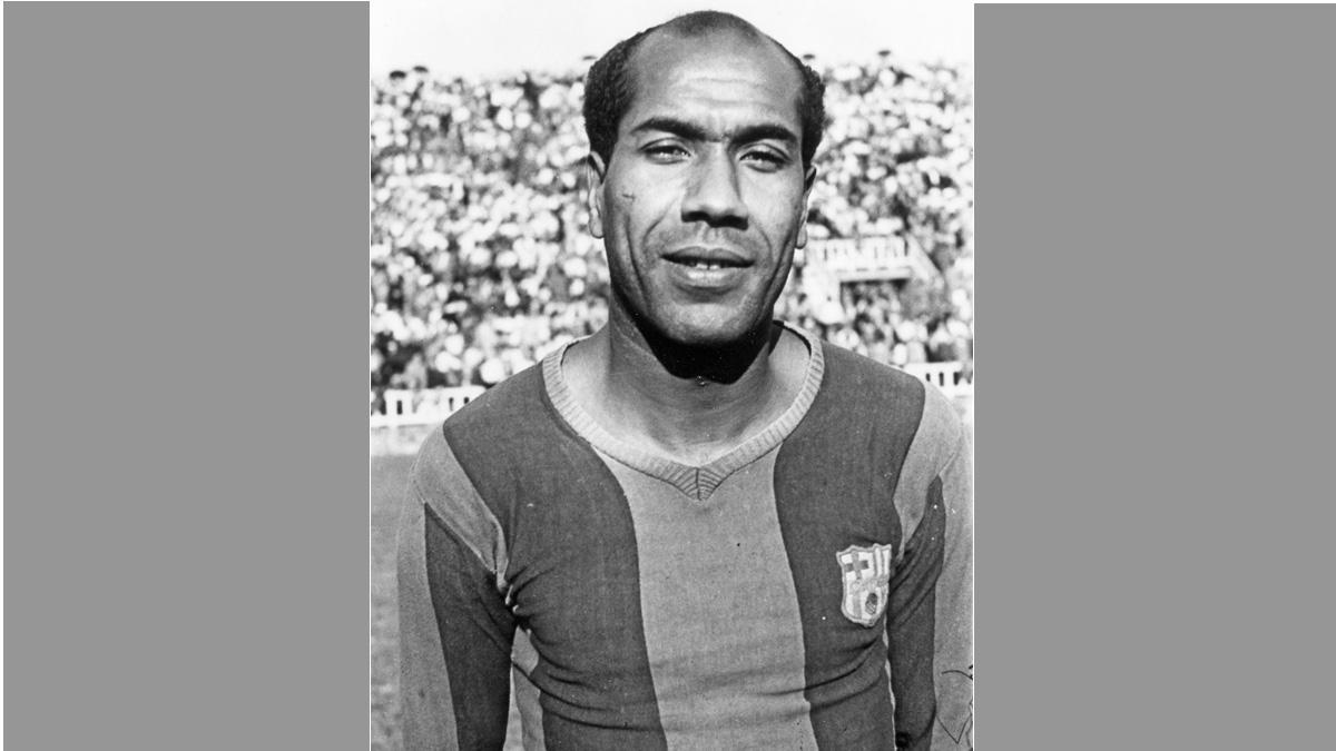 Francisco Betancourt, en una imagen en Les Corts con la camiseta del FC Barcelona