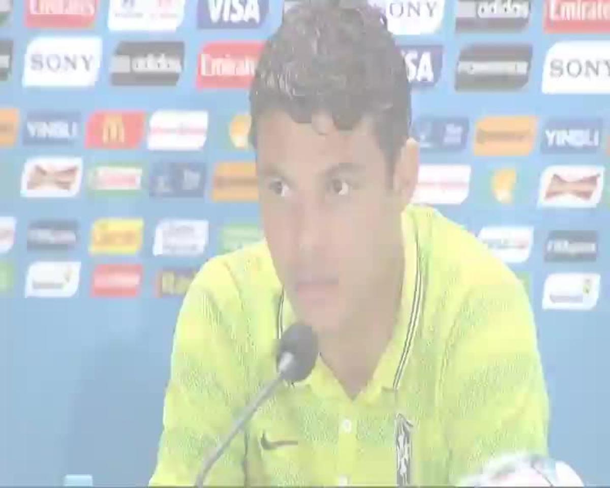 Thiago Silva, durante la rueda de prensa.