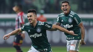 Celebración de uno de los goles del Palmeiras