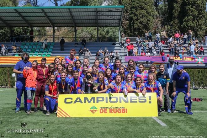 El Barça femenino de Rugby campeón de la División de Honor Catalana Quadis El Barça femenino de Rugby campeón de la División de Honor Catalana Quadis