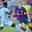 FC Barcelona - Celta: De Jong salió del terreno de juego lesionado