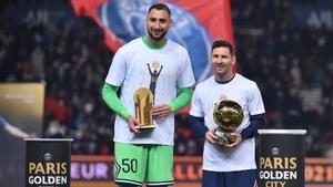 El homenaje del PSG a Leo Messi y Donnarumma por el Balón de Oro y el Trofeo Yashin