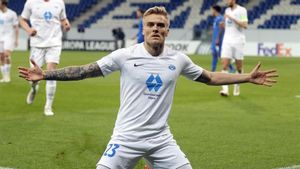 Eirik Ulland Andersen celebra el primero de sus dos goles ante el Hoffenheim. Eirik Ulland Andersen celebra el primero de sus dos goles ante el Hoffenheim.
