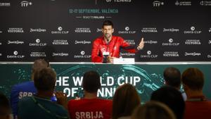 Rueda de prensa del tenista serbio Novak Djokovic