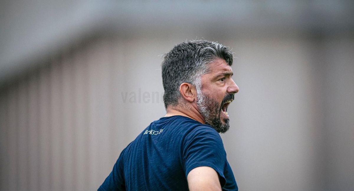 El técnico del Valencia, Gattuso, en un entrenamiento El técnico del Valencia, Gattuso, en un entrenamiento