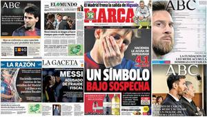 Las portadas que dedicó la prensa de Madrid a Leo Messi