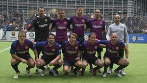 El equipo del Barça Legends que actuó en Milán el pasado 6 de noviembre de 2018