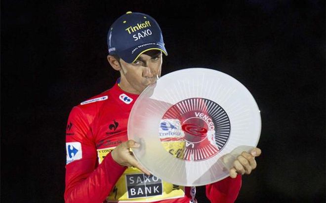 Contador, feliz por su triunfo Contador, feliz por su triunfo
