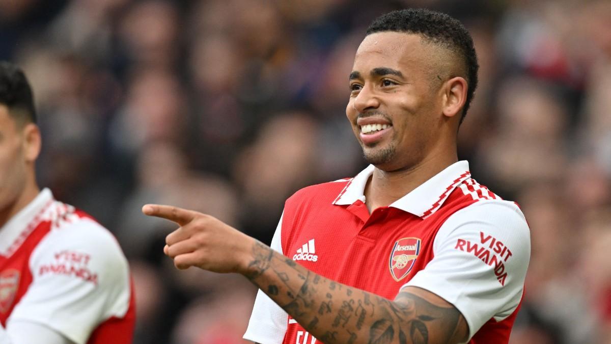 Gabriel Jesus celebrando con el Arsenal Gabriel Jesus celebrando con el Arsenal