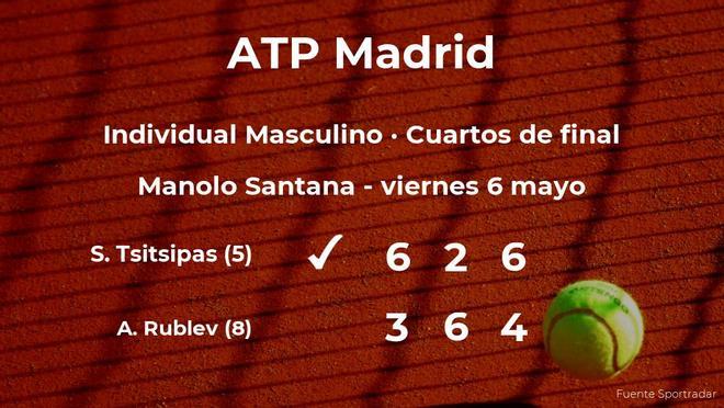 El tenista Stefanos Tsitsipas estará en las semifinales del torneo ATP 1000 de Madrid