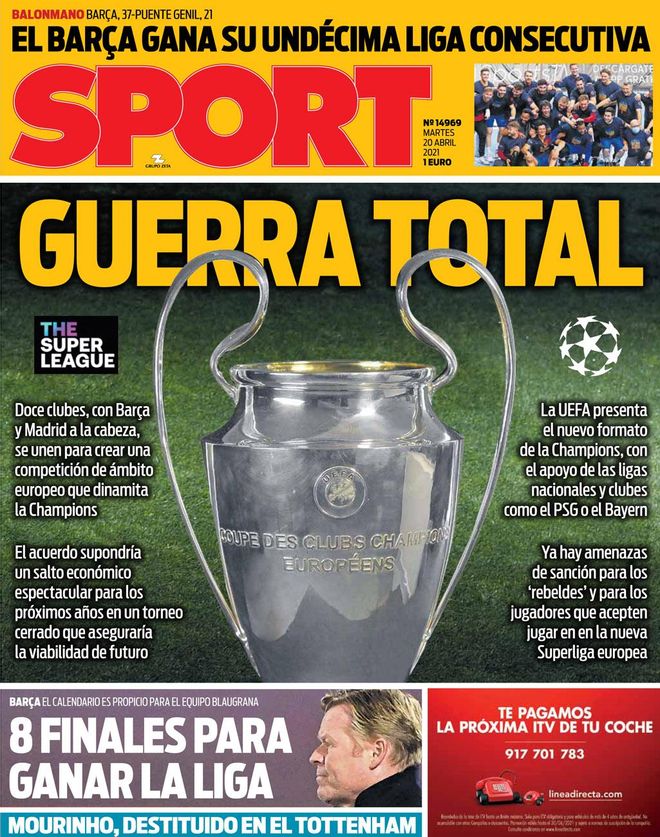 Esta es la portada del SPORT Esta es la portada del SPORT