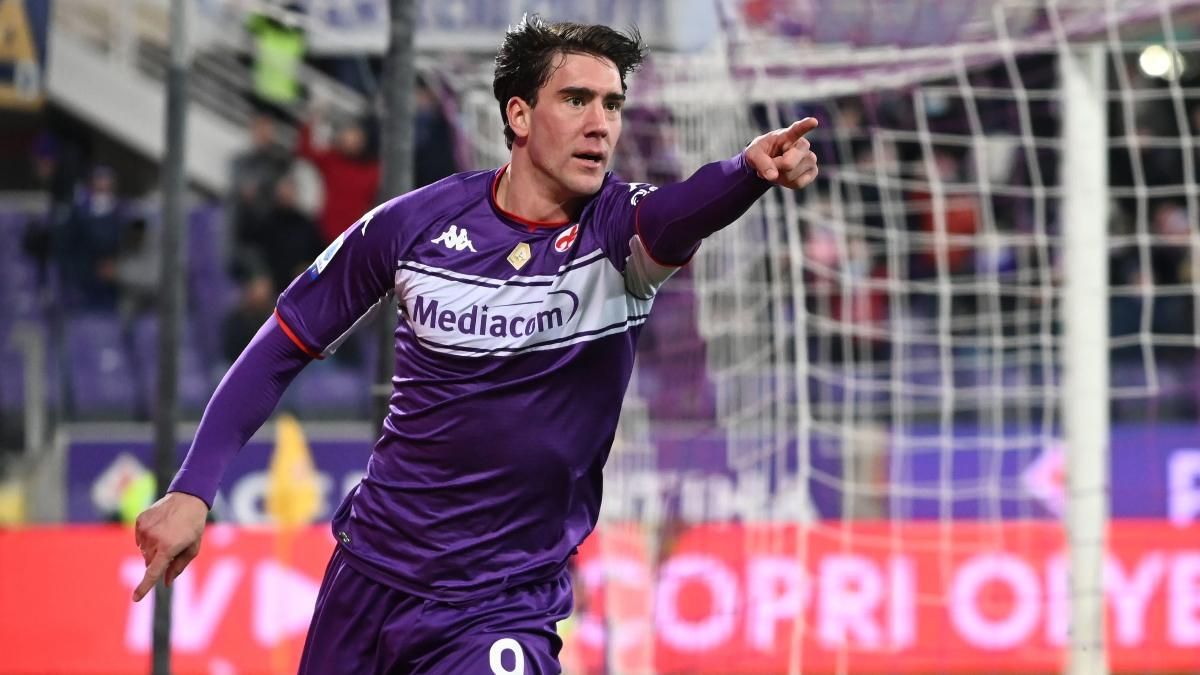 Dusan Vlahovic celebra su doblete al Salernitana Dusan Vlahovic celebra su doblete al Salernitana