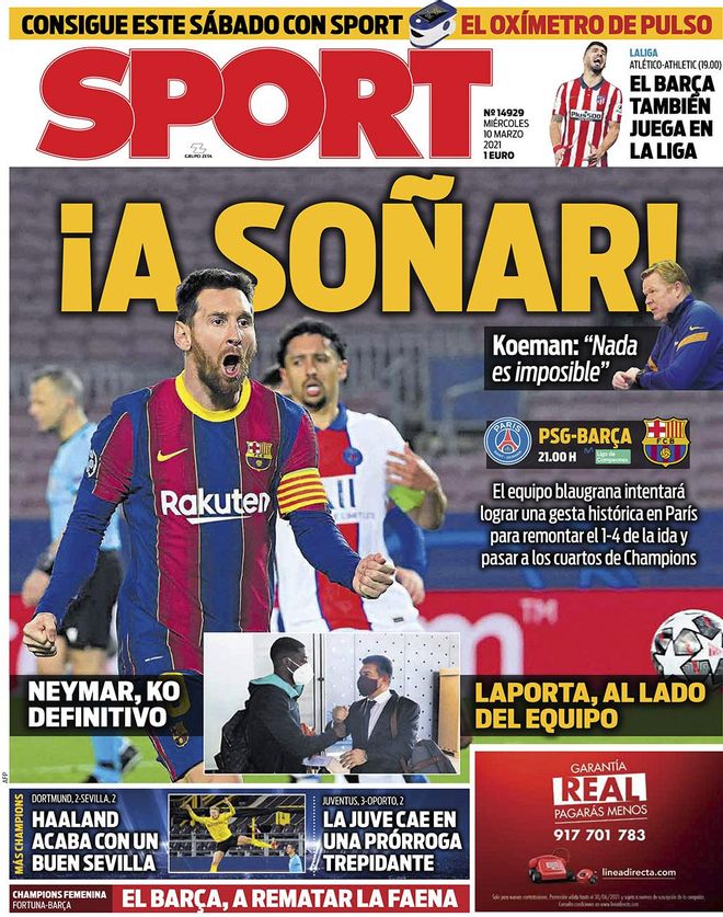 Esta es la portada del SPORT Esta es la portada del SPORT