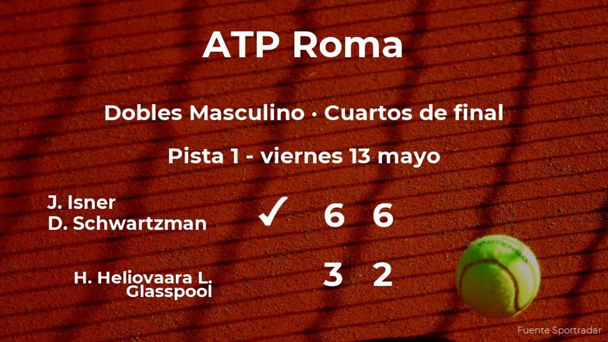 Isner y Schwartzman logran clasificarse para las semifinales del torneo ATP 1000 de Roma