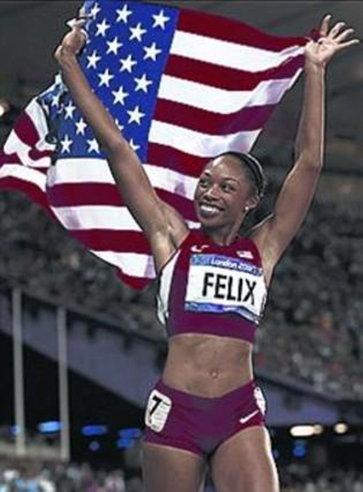 La estadounidense Allyson Felix La estadounidense Allyson Felix