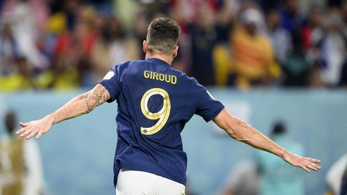 Giroud celebra un gol con Francia