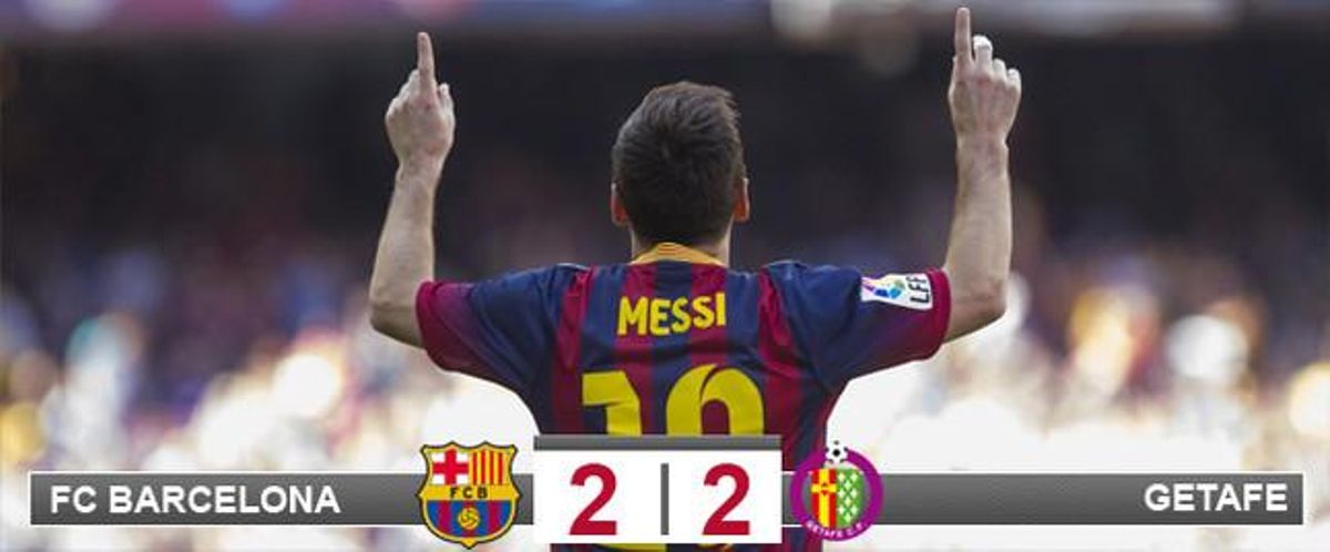 Leo Messi celebra el primero de los goles del Barça frente al Getafe, que esta vez no sirvió para sumar un triunfo Leo Messi celebra el primero de los goles del Barça frente al Getafe, que esta vez no sirvió para sumar un triunfo