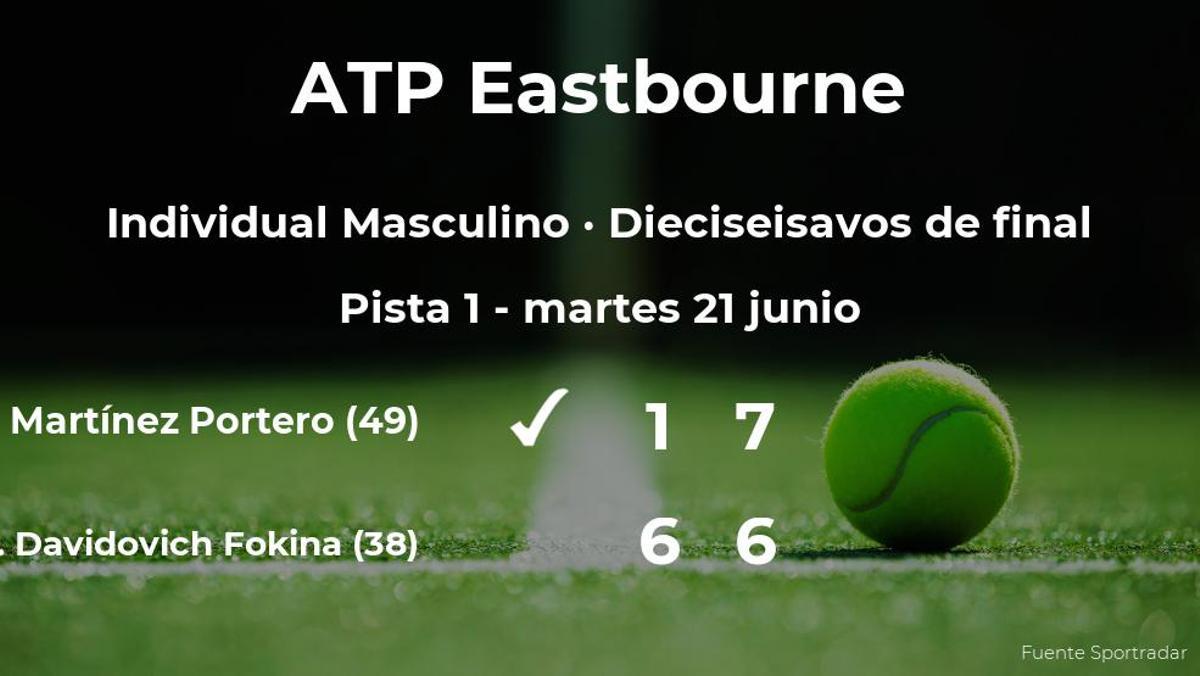 Pedro Martínez Portero rompe los pronósticos al vencer a Alejandro Davidovich Fokina en los dieciseisavos de final del torneo ATP 250 de Eastbourne