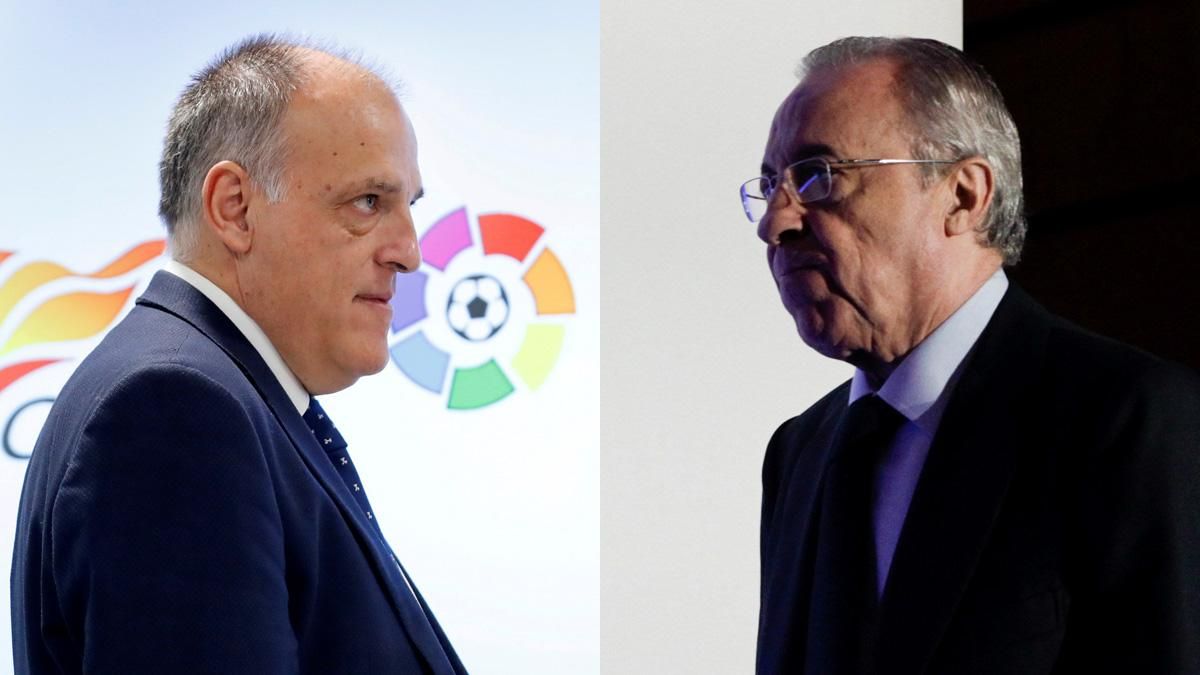 Javier Tebas, presidente de LaLiga, y Florentino Pérez, presidente del Real Madrid Javier Tebas, presidente de LaLiga, y Florentino Pérez, presidente del Real Madrid