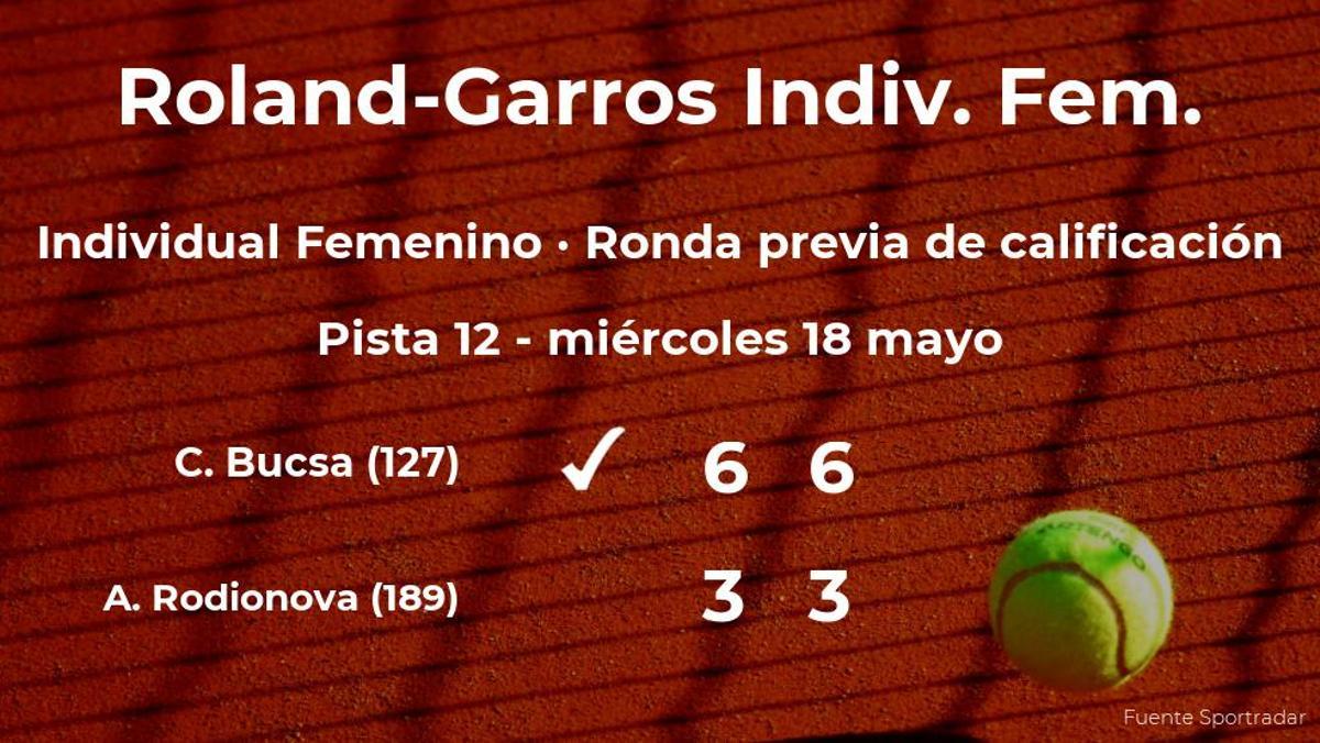La tenista Cristina Bucsa consigue la plaza para la siguiente fase tras ganar en la ronda previa de calificación