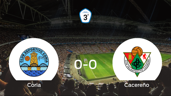 El Coria y el Cacereño se reparten los puntos en un partido sin goles (0-0) El Coria y el Cacereño se reparten los puntos en un partido sin goles (0-0)