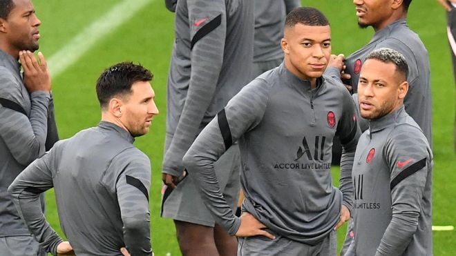 El tridente del PSG con Messi, Mbappé y Neymar El tridente del PSG con Messi, Mbappé y Neymar