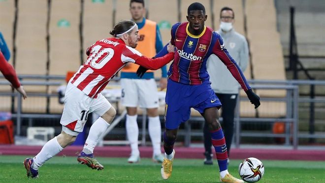 Dembélé y Muniain, en la final de la Supercopa Dembélé y Muniain, en la final de la Supercopa