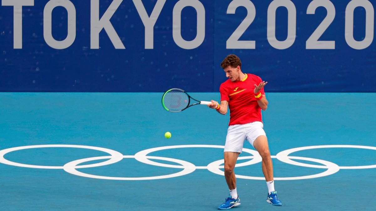 Pablo Carreño, en acción en Tokio Pablo Carreño, en acción en Tokio