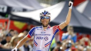 Pinot celebra una victoria de etapa en Il Lombardia Pinot celebra una victoria de etapa en Il Lombardia