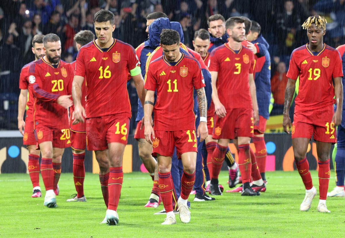 España se marchó decepcionada por su derrota ante Escocia España se marchó decepcionada por su derrota ante Escocia