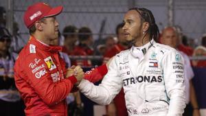 Hamilton felicita a Vettel tras su primera victoria de la temporada