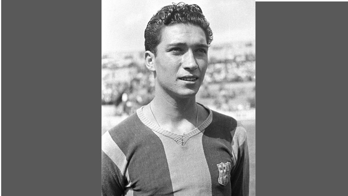 Una imagen de César Rueda en Les Corts. El extremo, formado en los equipos inferiores del FC Barcelona, destacó por su fútbol vistoso y por su larga trayectoria en los banquillos, un clásico del fútbol catalán