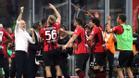 Los jugadores del Milan celebrando su última victoria en la Serie A