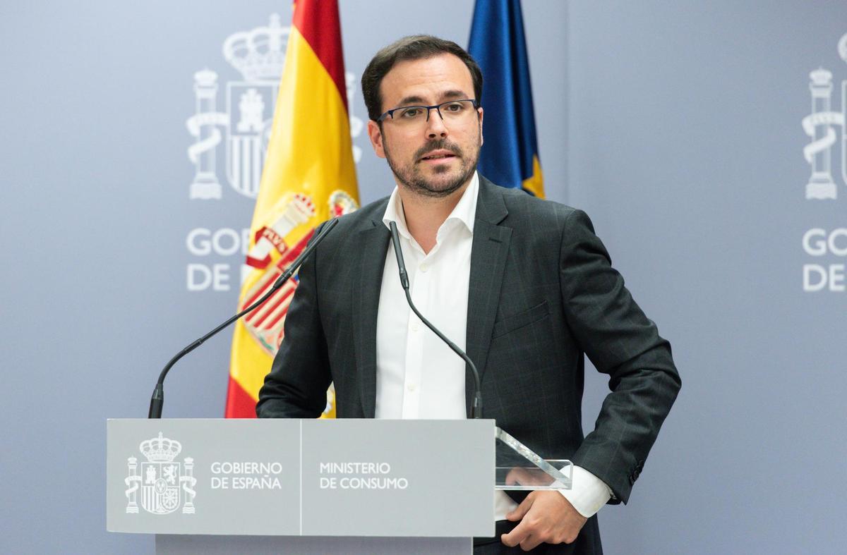 El ministro de Consumo, Alberto Garzón, presenta el protocolo acordado con el sector del juguete para impulsar la igualdad, en el Ministerio de Consumo, a 27 de abril de 2022, en Madrid (España).