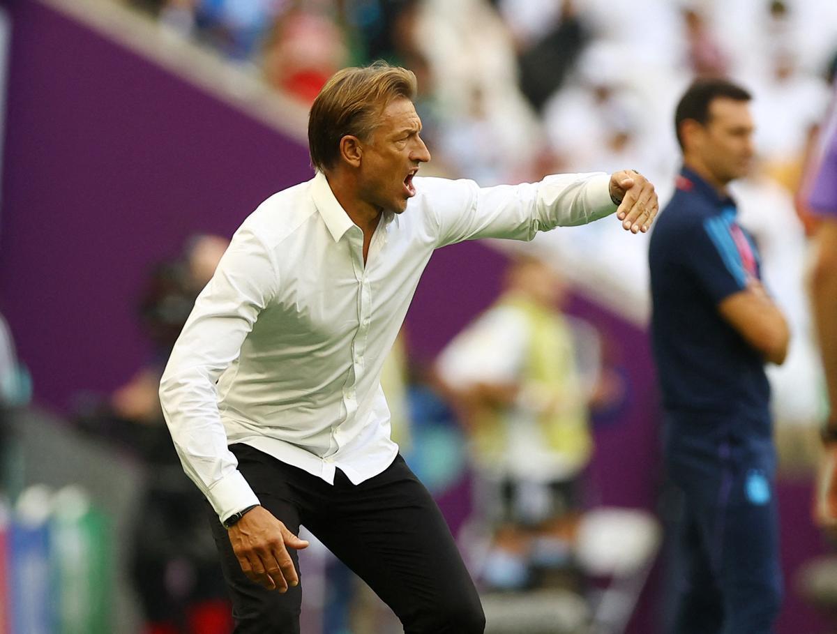 Hervé Renard, seleccionador de Arabia Saudí, durante el partido contra Argentina. Hervé Renard, seleccionador de Arabia Saudí, durante el partido contra Argentina.