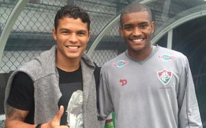 Marlon Santos, junto a su ídolo y su espejo, Thiago Silva Marlon Santos, junto a su ídolo y su espejo, Thiago Silva