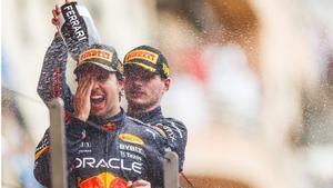 Verstappen y Checo, en el podio de Mónaco