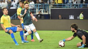 Messi marcó el único gol del partido Messi marcó el único gol del partido
