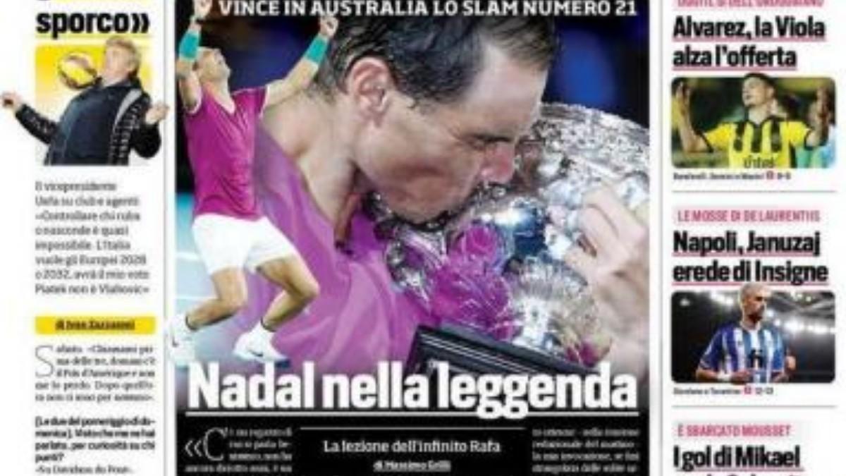 Nadal, protagonista en Corriere dello Sport