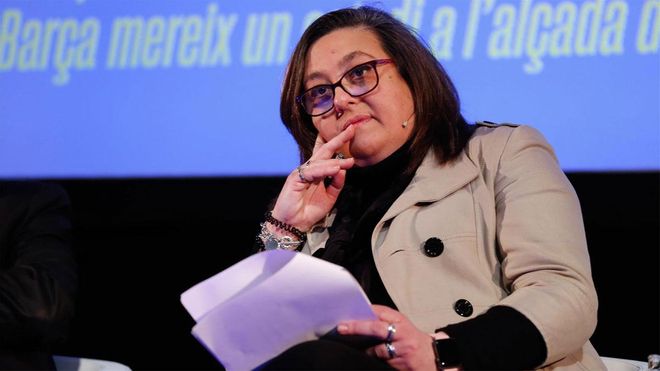 Elena Fort, durante un acto de la candidatura de Joan Laporta Elena Fort, durante un acto de la candidatura de Joan Laporta