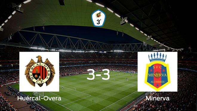 El Huércal-Overa y el Minerva se reparten los puntos tras su empate a tres El Huércal-Overa y el Minerva se reparten los puntos tras su empate a tres