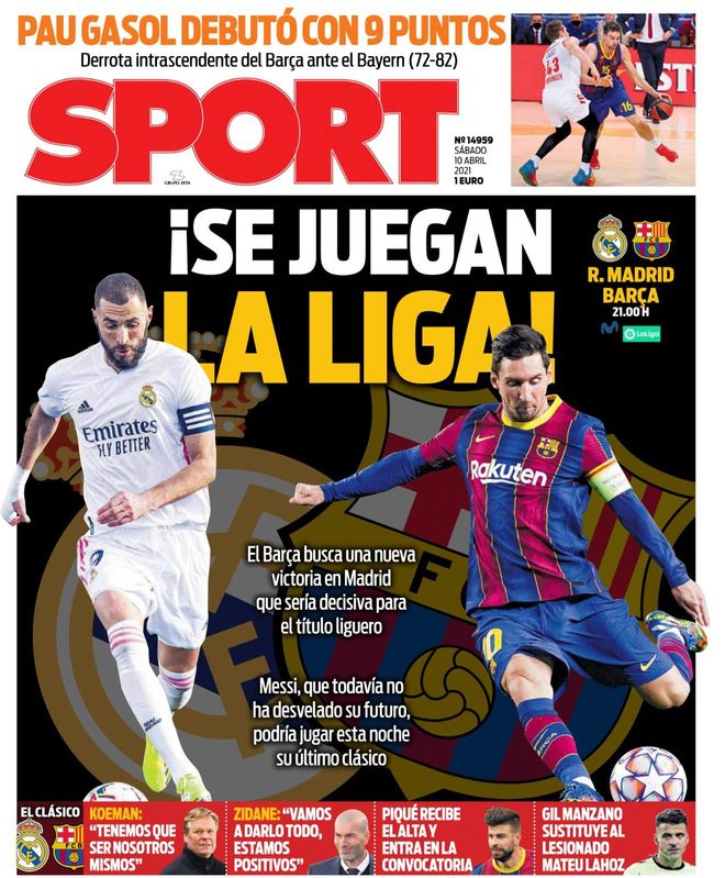 Esta es la portada de SPORT Esta es la portada de SPORT