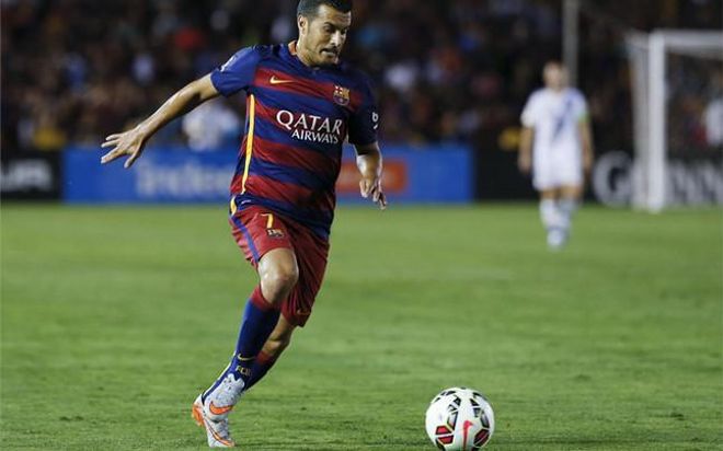 Pedro, en un partido de pretemporada con el Barça Pedro, en un partido de pretemporada con el Barça